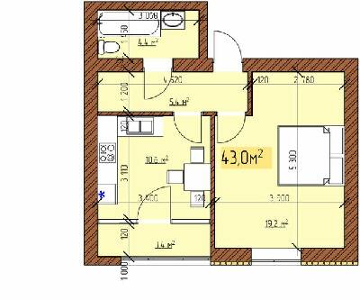 1-комнатная 43 м² в ЖК Джерельный от 18 500 грн/м², Винница