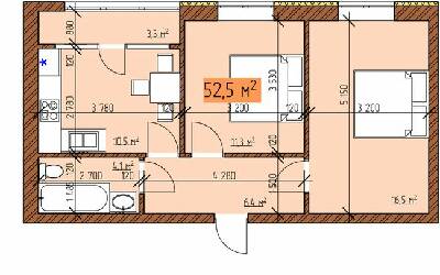 2-комнатная 52.5 м² в ЖК Джерельный от 17 000 грн/м², Винница