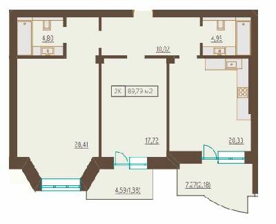 2-кімнатна 89.79 м² в ЖК Французький бульвар, 29б від 67 150 грн/м², Одеса