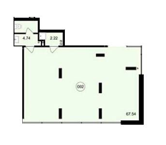 Помещение свободного назначения 74.5 м² в ЖК Residence от застройщика, г. Мироновка