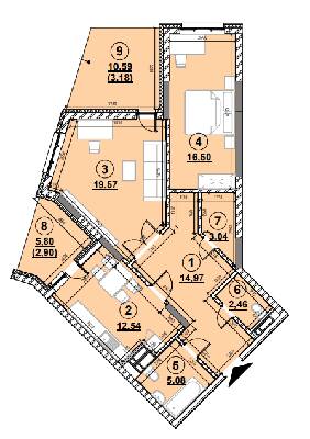 2-комнатная 80.24 м² в ЖК Львовская Площадь от 50 574 грн/м², Киев