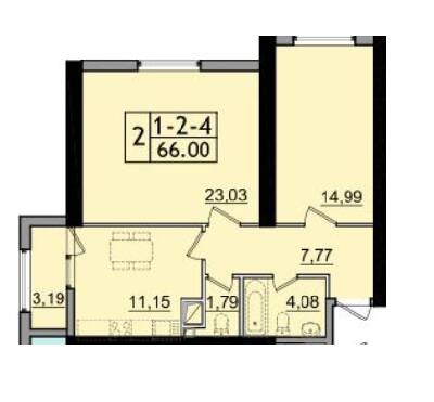 2-кімнатна 66 м² в ЖК П'ятдесят дев'ята Перлина від 22 050 грн/м², с. Крижанівка