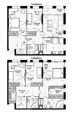 Дворівнева 153.78 м² в ЖК Науки 58 від 19 200 грн/м², Київ