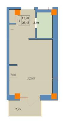 1-комнатная 23.45 м² в ЖК Свобода-2 от 36 400 грн/м², Харьков