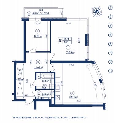 2-кімнатна 96.11 м² в ЖК Володимирський від 73 080 грн/м², Київ
