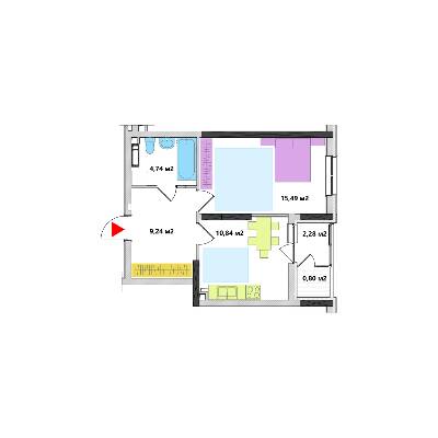 1-комнатная 43.39 м² в ЖК Академ-Квартал от 31 874 грн/м², Киев