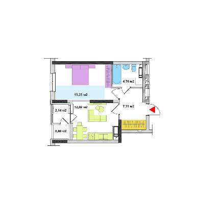 1-комнатная 47.82 м² в ЖК Академ-Квартал от 43 499 грн/м², Киев