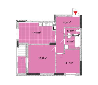 2-комнатная 68.31 м² в ЖК Академ-Квартал от 28 385 грн/м², Киев