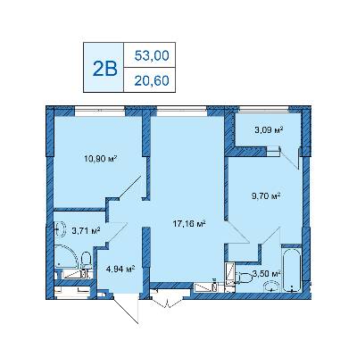 2-кімнатна 53 м² в ЖК SKY AVENUE від 37 811 грн/м², Київ