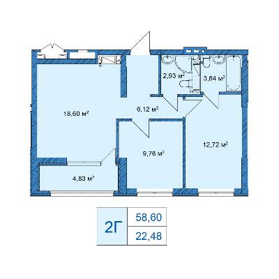 2-кімнатна 60.79 м² в ЖК SKY AVENUE від 33 946 грн/м², Київ