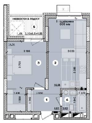 1-комнатная 40.6 м² в ЖК на ул. Евгена Маланюка (Сагайдака), 101 от 36 500 грн/м², Киев
