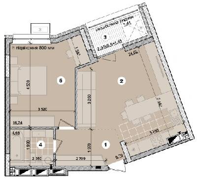 1-комнатная 53.62 м² в ЖК на ул. Евгена Маланюка (Сагайдака), 101 от 38 000 грн/м², Киев