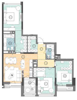 3-кімнатна 116 м² в ЖК UNIT.Home від 48 700 грн/м², Київ