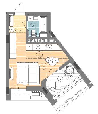 1-кімнатна 31.6 м² в ЖК UNIT.Home від 60 700 грн/м², Київ