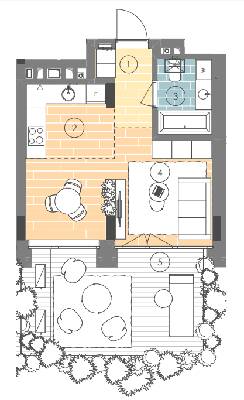 1-кімнатна 35.7 м² в ЖК UNIT.Home від 65 300 грн/м², Київ
