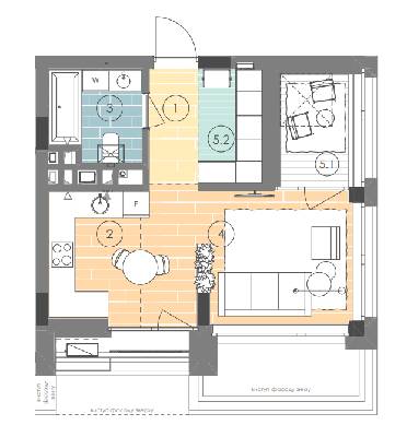 1-кімнатна 36.8 м² в ЖК UNIT.Home від 65 300 грн/м², Київ