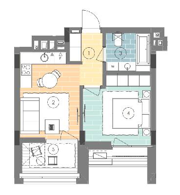 1-кімнатна 39.4 м² в ЖК UNIT.Home від 65 300 грн/м², Київ