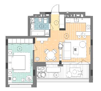1-кімнатна 59.3 м² в ЖК UNIT.Home від 60 700 грн/м², Київ