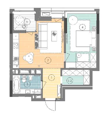 1-кімнатна 54.7 м² в ЖК UNIT.Home від 61 714 грн/м², Київ