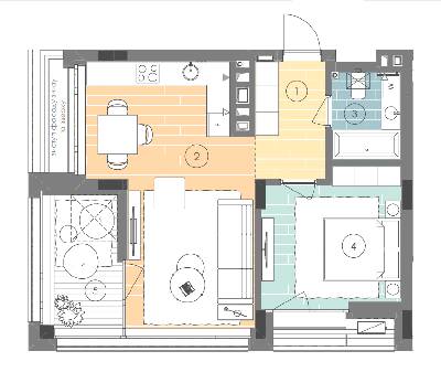 1-кімнатна 52.3 м² в ЖК UNIT.Home від 61 714 грн/м², Київ