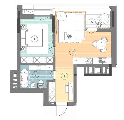 1-кімнатна 48.9 м² в ЖК UNIT.Home від 57 400 грн/м², Київ