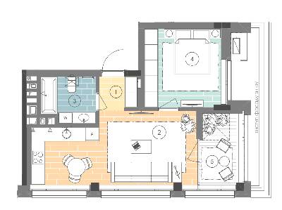 1-кімнатна 46.6 м² в ЖК UNIT.Home від 65 300 грн/м², Київ