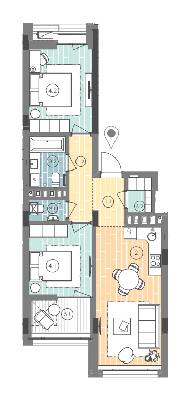 2-кімнатна 62.5 м² в ЖК UNIT.Home від 1 478 555 грн/м², Київ