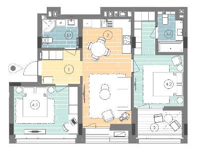 2-кімнатна 70.1 м² в ЖК UNIT.Home від 52 900 грн/м², Київ