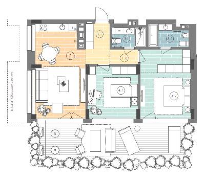 2-кімнатна 86.7 м² в ЖК UNIT.Home від 52 900 грн/м², Київ
