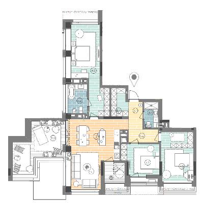 3-кімнатна 126.6 м² в ЖК UNIT.Home від 47 477 грн/м², Київ