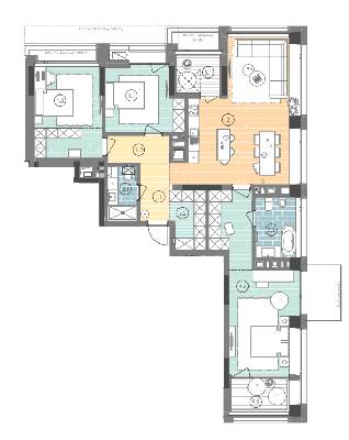 3-кімнатна 121.9 м² в ЖК UNIT.Home від 47 477 грн/м², Київ