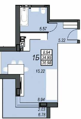 1-кімнатна 36.98 м² в ЖК Sunrise City від 23 350 грн/м², м. Чорноморск