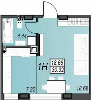 1-кімнатна 30.32 м² в ЖК Sunrise City від 23 350 грн/м², м. Чорноморск