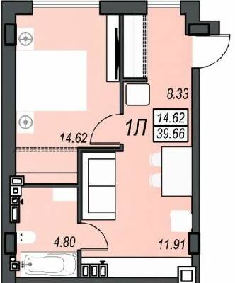 1-кімнатна 39.66 м² в ЖК Sunrise City від 23 350 грн/м², м. Чорноморск