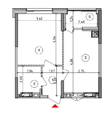 1-комнатная 37.5 м² в ЖК Оптимісто от 25 000 грн/м², с. Гатное
