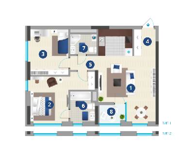 2-комнатная 74.39 м² в ЖК Славутич 2.0 от 26 694 грн/м², Киев