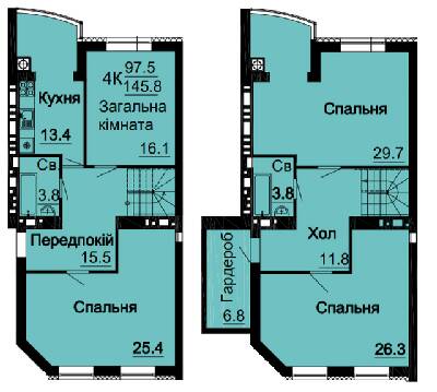 Двухуровневая 145.8 м² в ЖК Bavaria City от 22 000 грн/м², с. Крюковщина