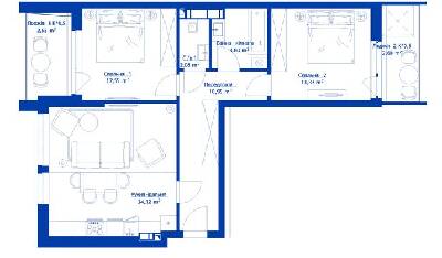 2-комнатная 72.88 м² в ЖК RYBALSKY от 36 089 грн/м², Киев