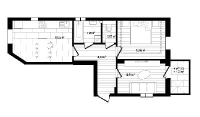 2-комнатная 55.84 м² в ЖК RYBALSKY от 73 416 грн/м², Киев