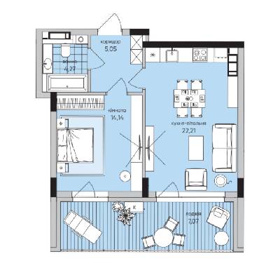1-кімнатна 45.27 м² в ЖК Park Lake City від 34 562 грн/м², с. Підгірці