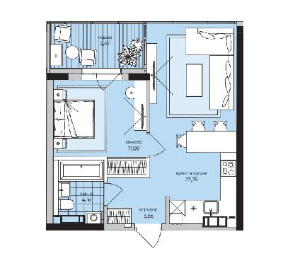 1-кімнатна 47.27 м² в ЖК Park Lake City від 34 562 грн/м², с. Підгірці