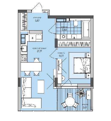 1-кімнатна 47.3 м² в ЖК Park Lake City від 33 381 грн/м², с. Підгірці