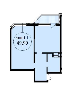 1-кімнатна 49.9 м² в ЖК Шевченківський від 48 654 грн/м², Київ