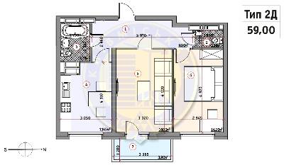 2-кімнатна 59 м² в ЖК Кирилівський Гай від 30 906 грн/м², Київ
