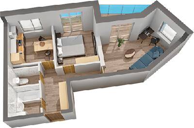 2-кімнатна 53.5 м² в ЖК Калейдоскоп від 25 200 грн/м², Одеса