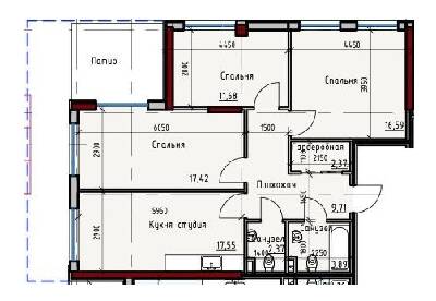 3-кімнатна 81.58 м² в ЖК Простір+ на Дачній від 40 400 грн/м², Одеса