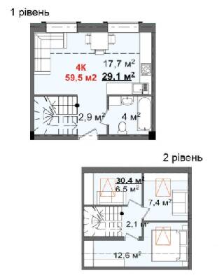 Дворівнева 59.5 м² в КБ Світанок від 15 750 грн/м², с. Софіївська Борщагівка