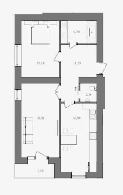 2-комнатная 73.21 м² в ЖК Ядро от 16 500 грн/м², г. Дрогобыч