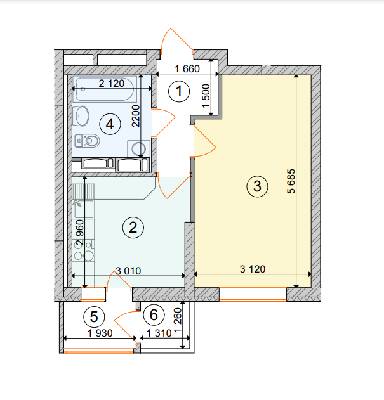 1-кімнатна 36.12 м² в ЖК Злагода від 26 500 грн/м², Київ