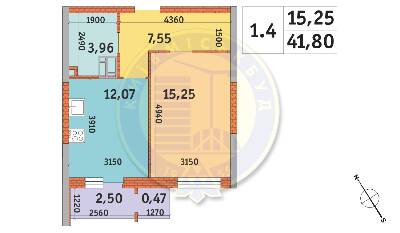 1-комнатная 41.8 м² в ЖК Пектораль от 29 700 грн/м², Киев